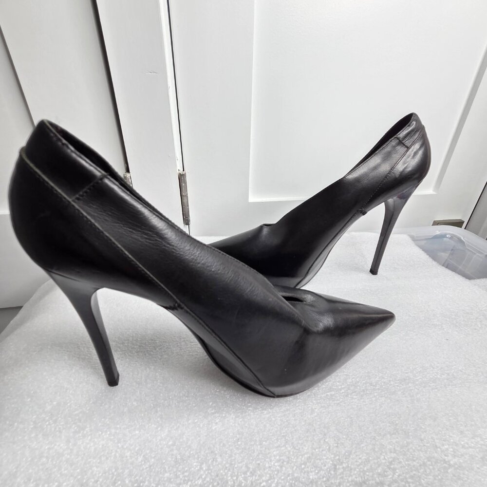 Women's Burberry Prorsum Black Leather Stiletto Pumps - Size 41 - Picture 3 of 12